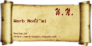 Werb Noémi névjegykártya